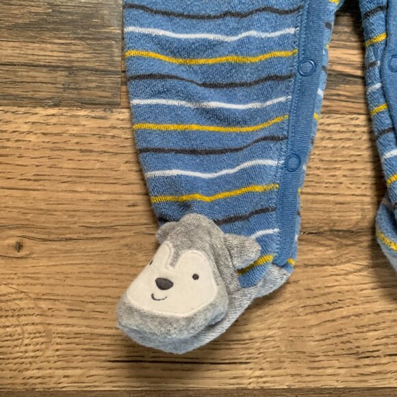 Set of 3 Size 3-9 months Footed Sleepers Gerber & Carter's - Picture 6 of 12